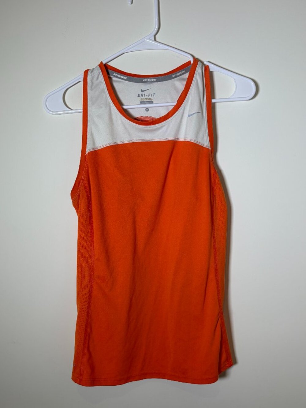 Nike Women’s Medium Orange And White Running Top